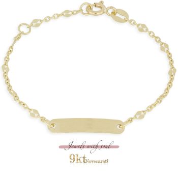 Bracciale 9kt con targa baby