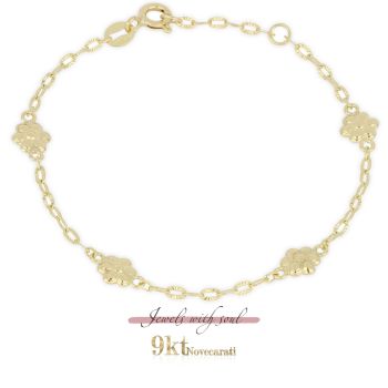 9kt gold flower bracelet