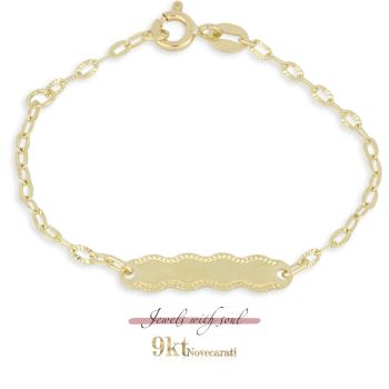 Bracciale 9kt con targa baby