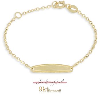Bracciale 9kt con targa baby