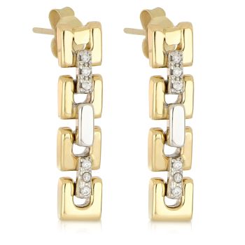 Link chain earrings with zircons