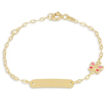 Bracciale targa e farfalla