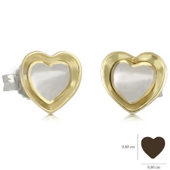 2 color heart earrings
