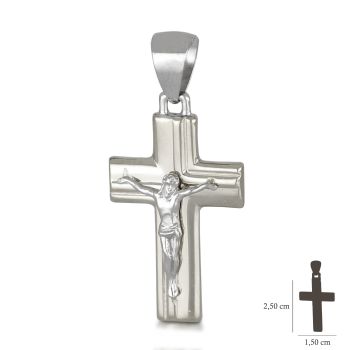 Hollow stamped cross with Christ