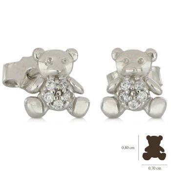 Zirconed bear earrings
