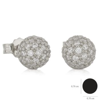 Orecchini sfera pave' bianco