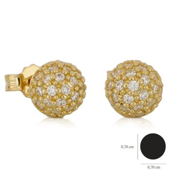 Orecchini sfera pave' giallo