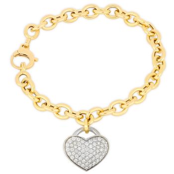 Bracciale cuore a pave'