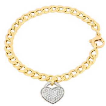 Bracciale cuore a pave'
