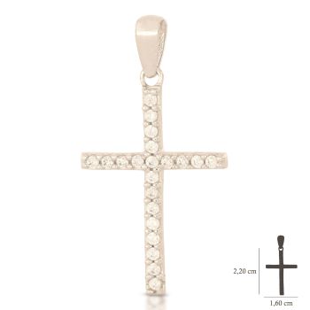White gold cross with zircons