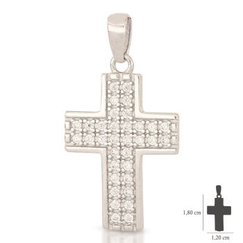 Croce bianca con zirconi