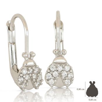 Ladybug zirconed earrings
