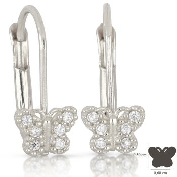 Butterfly zirconed earrings