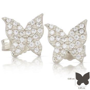 Butterfly zirconed earrings