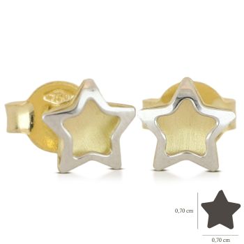 Two tone star earrings
