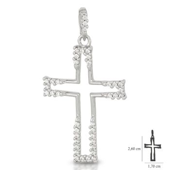 Croce stilizzata con zirconi