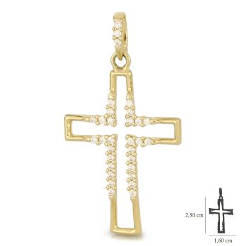 Croce stilizzata con zirconi