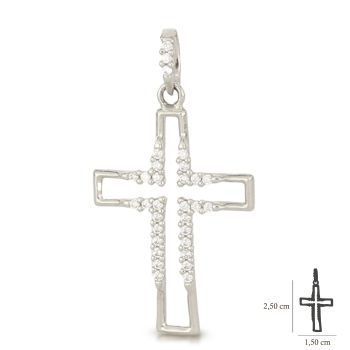 Croce stilizzata con zirconi