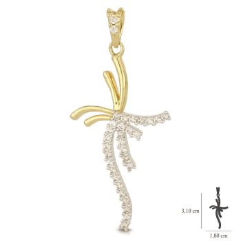Croce stilizzata con zirconi