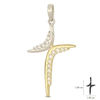 Croce stilizzata con zirconi
