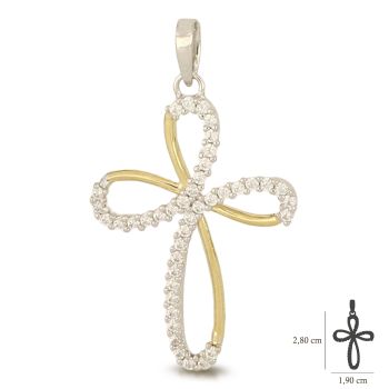 Croce stilizzata con zirconi