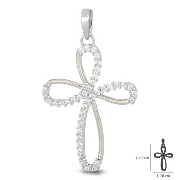 Croce stilizzata con zirconi
