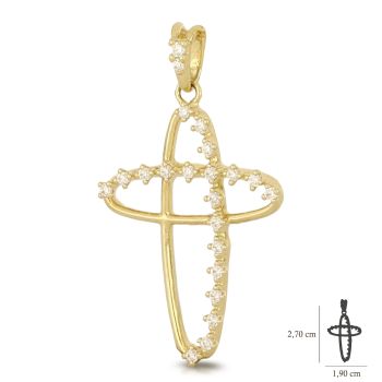 Croce stilizzata con zirconi
