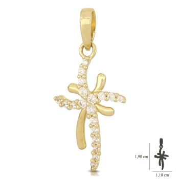Croce stilizzata con zirconi