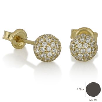 Half sphere zirconed earrings
