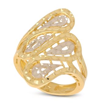 Anello traforato bicolore
