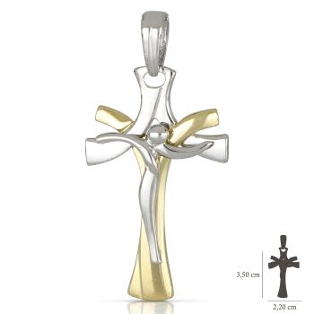 Croce bicolore con Cristo
