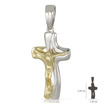 Croce bicolore con Cristo