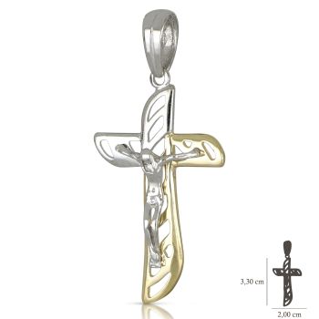 Croce bicolore con Cristo
