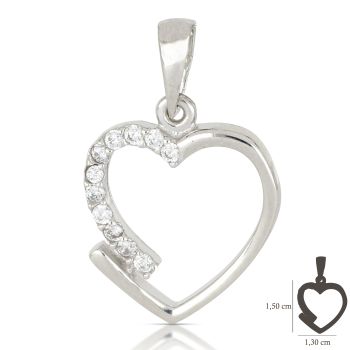 Zirconed heart pendant