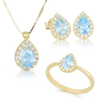 Parure goccia azzurra 3pezzi