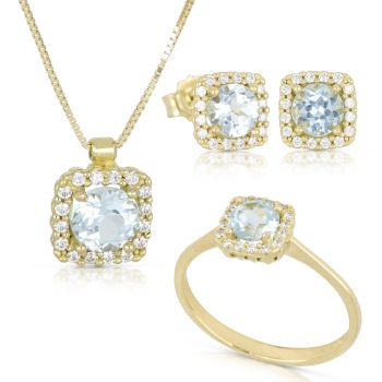 Parure quadrato azzurra 3pezzi