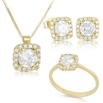 Parure quadrato bianco 3pezzi