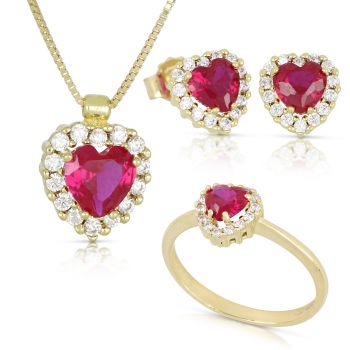 Parure Cuore rossa 3pezzi