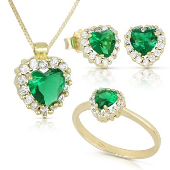 Parure Cuore verde 3pezzi