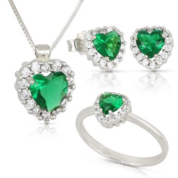 Parure Cuore verde 3pezzi