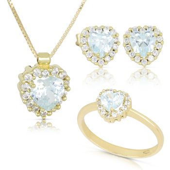 Parure Cuore azzurra 3pezzi