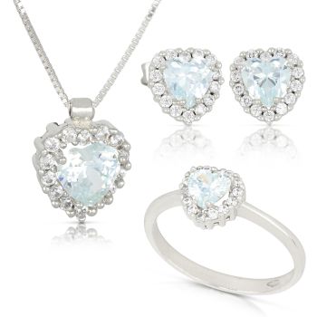 Parure Cuore azzurra 3pezzi