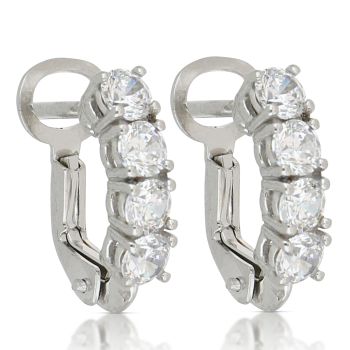 White gem earrings