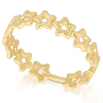 Anello con stelle a giro traforati