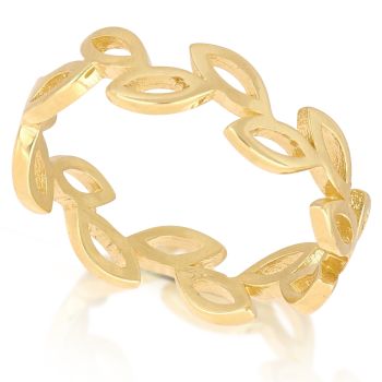 Anello con foglioline a giro traforati
