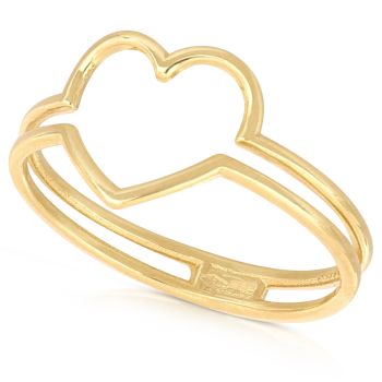 Anello cuore traforato due fili