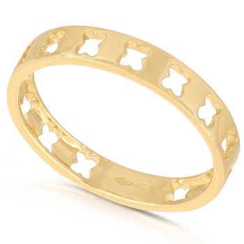 Anello traforato con farfalline