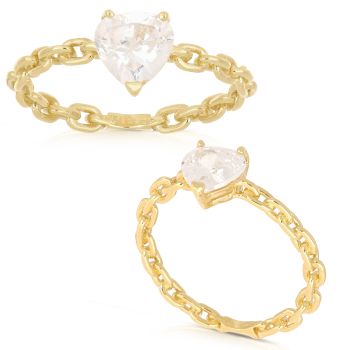 Anello cuore, gambo forzatina