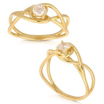 Anello solitario fantasia