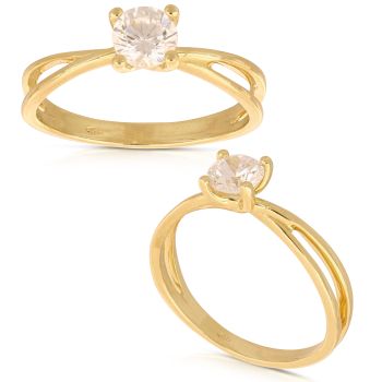 Anello solitario fantasia